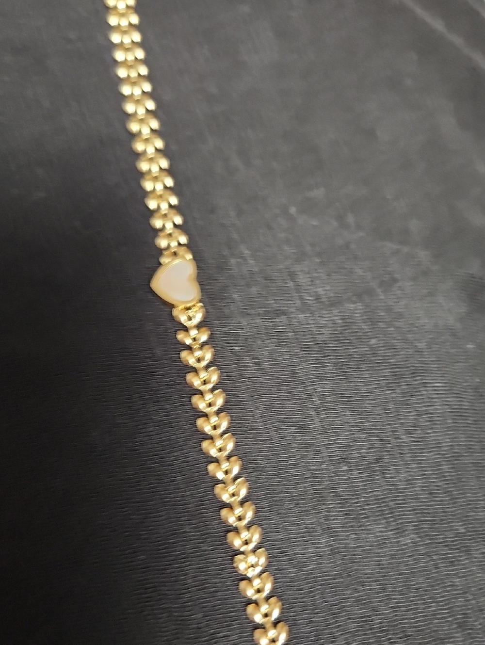 Gold Tone Heart Link Bracelet - Women's Jewelry